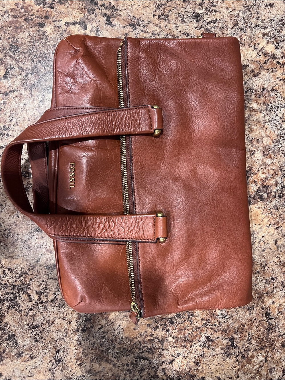 Fossil Brown Leather clutch Bag